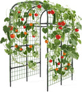 Metal Garden Arch Trellis, 7.3Ft Black for Raised Beds, Plant Support for Cucumbers & Climbing Vegetables
