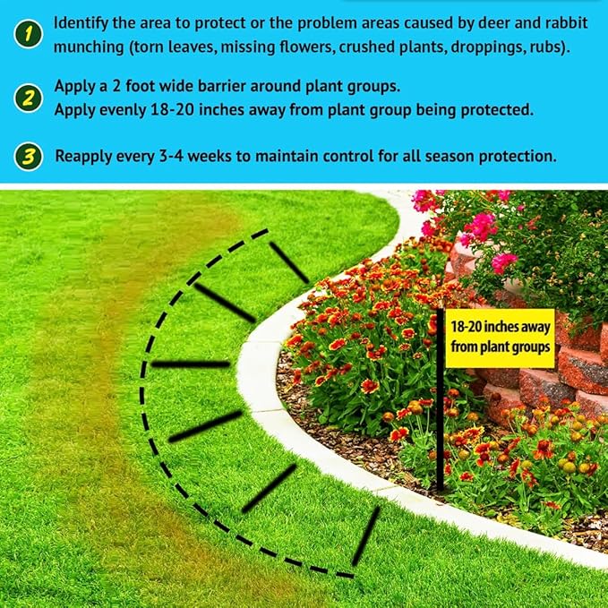 Nature's MACE Deer and Rabbit Mace, Deer Repellent for Plants, Repel Deer from Your Garden, Flowers, Yard, Protect Plants Fast, Deer Deterrent, Create a Deer Free Barrier, Pet & Plant Safe, 2.5 lb