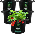 5-Pack 10 Gallons Grow Bags - Heavy Duty 300G Thickened Aeration Nonwoven Fabric Pots with Handles - Ideal Cloth Pots for Plants - Planters Accessories, Garden Vegetables Supplies