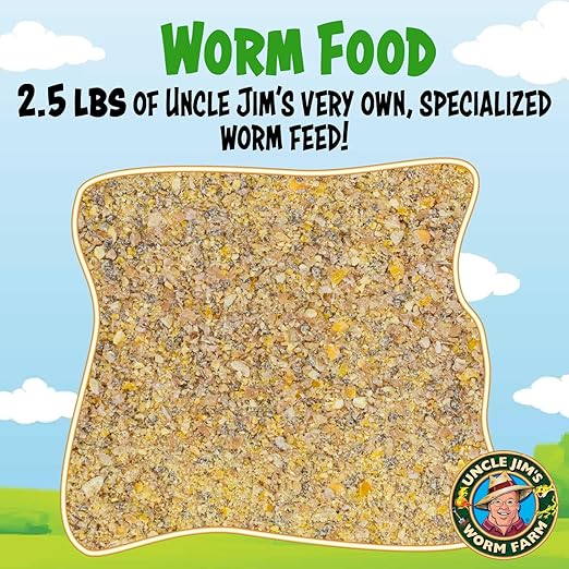 Uncle Jim’s Worm Farm Organic Worm Food | 1 Month Worm Feed Supply for Red Wigglers, Compost Worms & Vermiculture | Boosts Worm Castings & Composting | 2.5 lb Bag