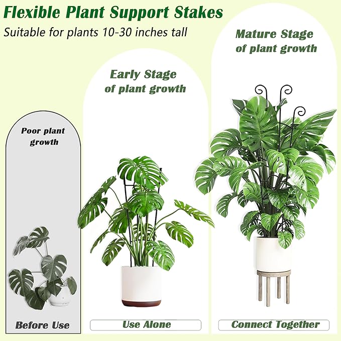 Large Metal Plant Trellis for Potted Plants, 3Pcs, 33 inch, Expandable Trellis, Provide Support for Indoor and Outdoor Plants to Assist Their Healthy Growth
