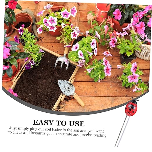 POPETPOP Ladybug Soil Tester for Gardening Soil Moisture Ph Light Levels Garden Tool Kit