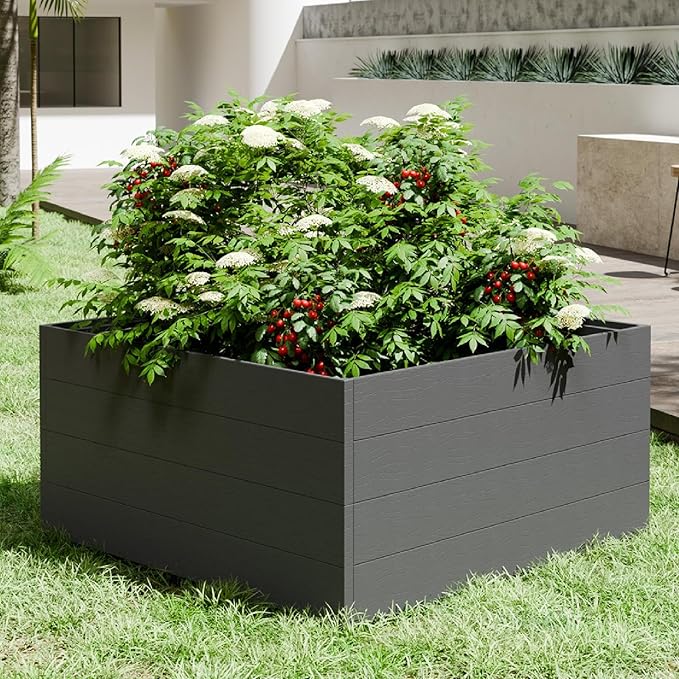 FONTOI Raised Garden Beds Outdoor, 4x4x2ft Divisible Elevated Planter Boxes Outdoor for Planting Plants Vegetables Flowers Herb Fruits, Planter Raised Beds for Gardening with Easy Assembly, Square