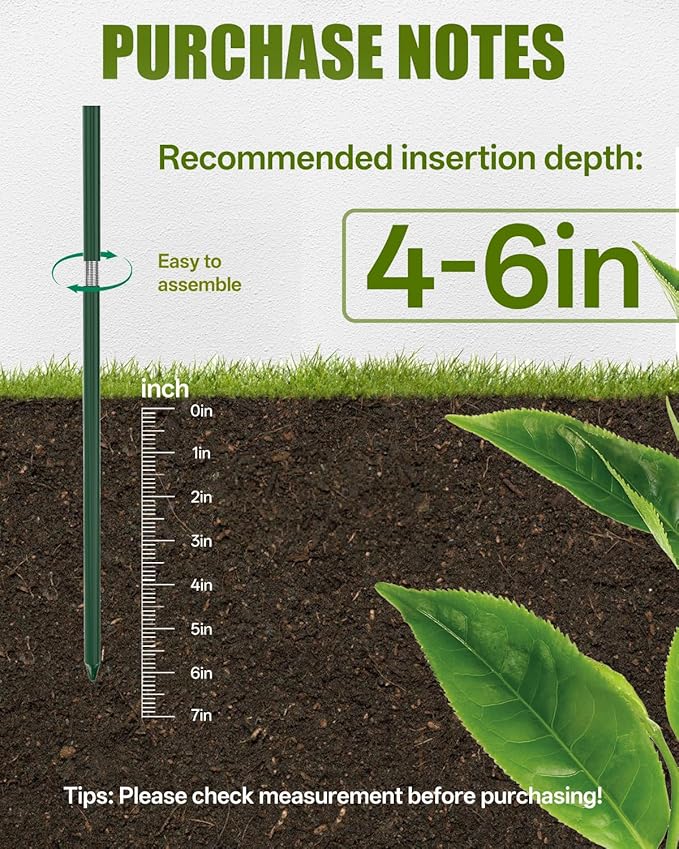 Joyhalo 12 Pack Plant Support Stakes, 24 Inch Plant Stakes for Outdoor Plants, Peony Cage with 15 Pcs Green Lables, Peony Cages and Supports, Peonies Support Cages Flower Stakes for Plants