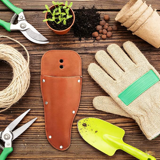 2pcs Pliers Holster,Garden Pruner Sheath, Pruner Holster, Premium PU Leather Holster Protective Case Cover Scabbard for Gardening Pruning Shears Scissor