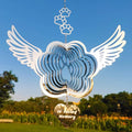 Pet Memorial Wind Spinners, Dog Memorial Gifts,Stainless Steel Angel Wings Pet Paw Print,Dogs and Cats Remembrance, Pet Sympathy,Pet Loss Bereavement Gifts