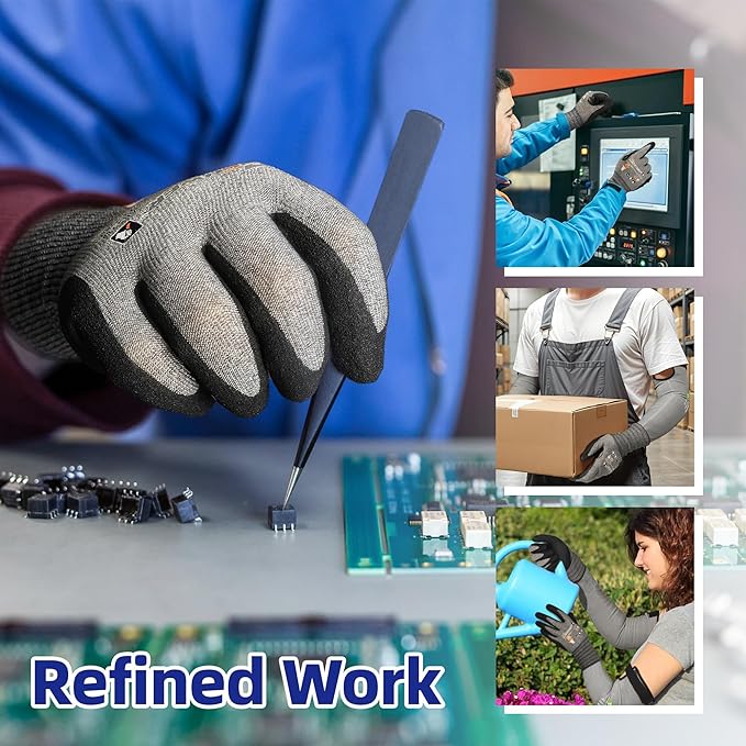 Schwer A4 AIR-SKIN Cut Resistant Work Gloves AR5918 with Extreme Lightweight & Thin, Grip Gloves for Fishing, Refined Work, Mechanic, Gardening, Touch-Screen, 3D-Comfort Fit, 150 Pair (M)