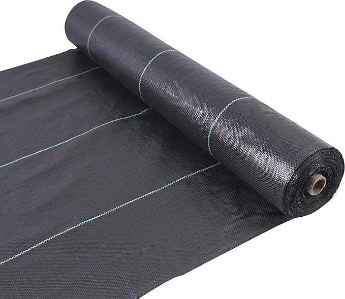 3ft x 250ft Garden Weed Barrier Landscape Fabric,Weed Block Fabric Heavy Duty 3.2OZ,Woven Mulch for Landscaping Ground Cover Weed Control Fabric, Black Garden Bed Liner