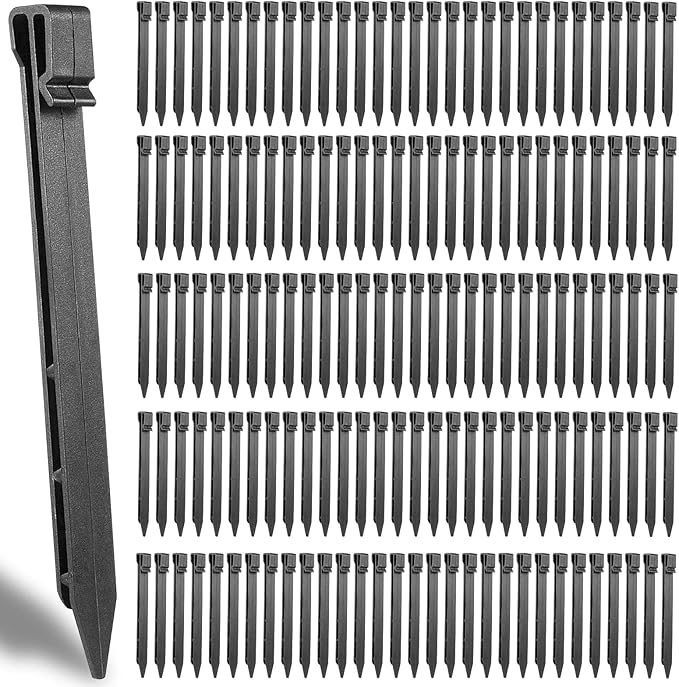 150 PCS Plastic Landscape Stakes, 10 Inch Plant Support Lawn Stake Heavy Duty for Landscaping and Garden
