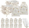 Fumete 25 Sets Wildflower Baby Shower Seed Packets Party Favors for Guests Baby in Bloom Favors Decorations Burlap Bags with Drawstring Thank You Cards and Twine, No Seeds (Wildflower)