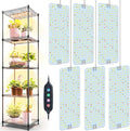 6Pack Panel Grow Lights for Indoor Plants, Seed Starting, Vegetables, Pot Plants, Bonsai with Timer, Ultra-Thin Under Cabinet & Shelf Full Spectrum LED Plant Growing Lamps, Multi-Panels Free Connect