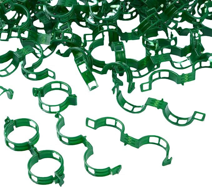 300Pcs Garden Vine Plant Support Clips,Plastic Fixing Clips for Securing and Training Climbing Plants,Tomatoes,Grapes,Vine Vegetables and Potted Plant (300, Green)