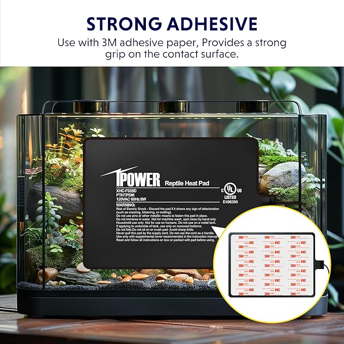 iPower 6 by 8-Inch 8W Reptile Heat Mat, LCD Digital Aquarium Thermometer, Under Tank Warmer Terrarium Heat Pad for Turtles Lizards Frogs and Other Small Animals, Multi Sizes