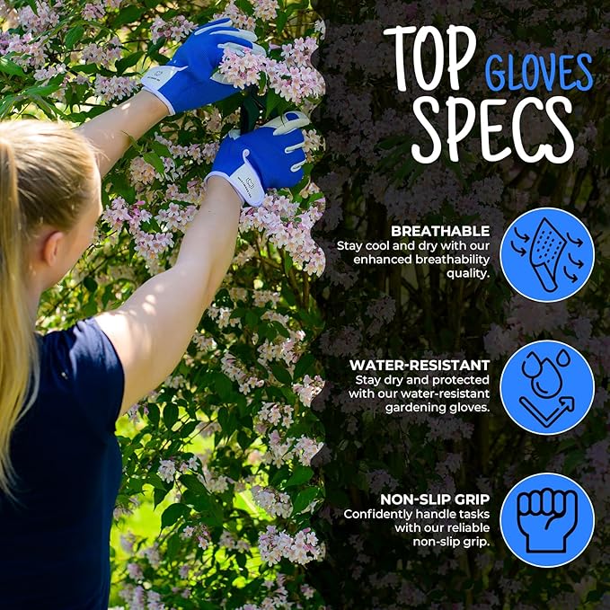 WESTWOOD FOX Gardening Gloves for Women Leather Thorn Safety Garden Heavy Duty Work Gloves Men Women Gardener Non-Slip Rigger
