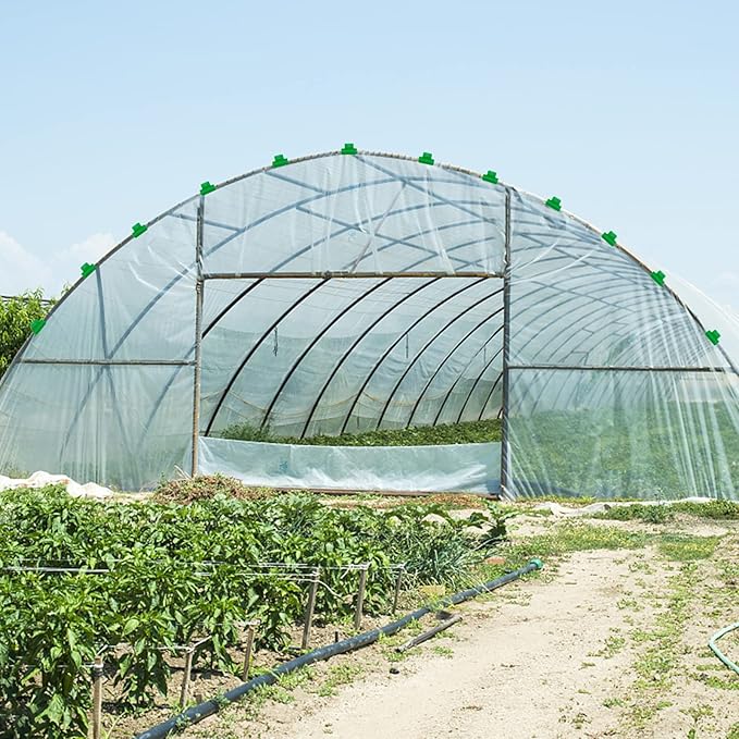 40pcs Plastic Greenhouse Clamps Clips large size for 0.63 Inch Netting Tunnel Hoop Clip,Frame Shelters Shading Net Rod Clip Greenhouse Film Clamps for Season Plant Extension Support (16mm,40P）