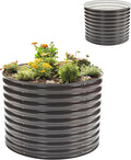 Epic Gardening 5-in-1 Modular Galvanized Raised Garden Bed Kit, 30" Short Metal Planter Box, Durable Aluzinc Steel Raised Garden Bed Outdoor for Vegetables, Herbs, Flowers & Fruits - Round Slate Grey