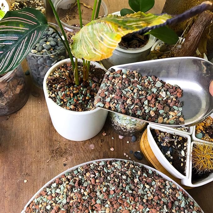 45lb Mix Lava Rocks for Plants in Door -Gravel Pebbles for Bonsai Succulent Cactus Potting Soil and Vase Fillers, Fairy Gardening,Top Dressing