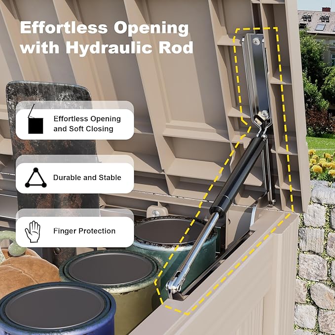 180 Gallon Deck Box Large Outdoor Storage Box Waterproof for Patio Furniture,Outdoor Cushions,Garden Tools and Pool Supplies,Weatherproof(Grey,180Gallon)