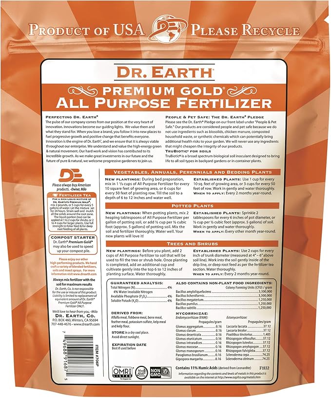 Dr. Earth Premium Gold All Purpose Fertilizer 4 lb