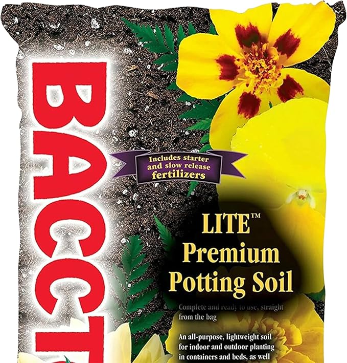 Michigan Peat 1420 Baccto Lite Premium Potting Soil for Indoor Outdoor Gardening, Seed Starting, Propagation, and More, 20 Quart Bag (2 Pack)