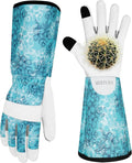 Leather Long Gardening Gloves for Women Thorn Proof Garden Gloves Yard Working Gloves