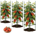 NOVWANG 3 Packs Square Tomato Cages, 10.6 inches x 48 inches Square Plant Support Stakes Tomato Trellis for Tomato Pepper Vegetable Support Plant Support for Garden Patio Farm