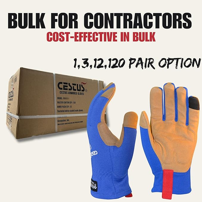 Cestus 6013, Blue Work Gloves (1,3,12,120 Pairs)