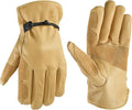 Wells Lamont Leather Work Gloves for Men – Heavy Duty, Cowhide, Abrasion & Puncture Resistant – Adjustable Wrist, Gunn Cut Design, Ideal for Ranching, Farming, Construction - Timber - L