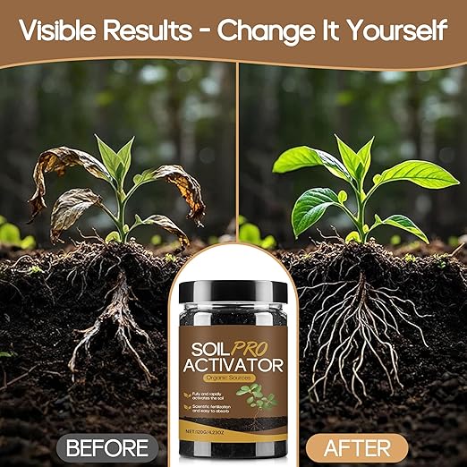 Soil Activator for Plants, Soil Pro Activator, Soil Revitalizer Organic and Plant Fertilizers, Soil Conditioner, Water-Soluble Formula Promotes Root Growth & Nutrient Uptake 120g (1Pcs)