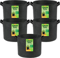 LotFancy 5-Pack 20 Gallon Grow Bags, 300G Thickened Nonwoven Fabric Pots with Reinforced Handles, Heavy Duty Aeration Planter Bags for Vegetables Flowers Fruits, Black