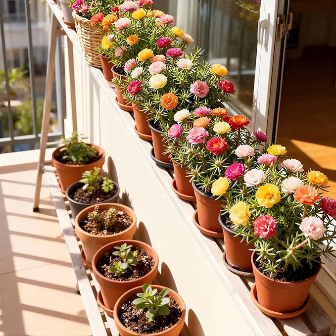 20,000+ Moss Rose Seeds (Portulaca Grandiflora) - Mixed Color Perennial Ground Cover, Non-GMO, Heirloom, Vibrant Blooms for Garden Beds, Outdoor Planting & Garden Beautification