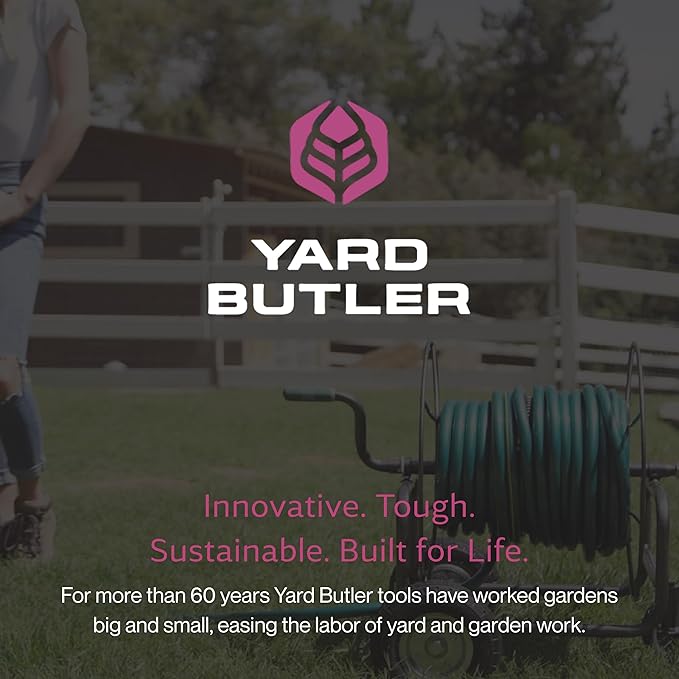 Yard Butler Hose Reel Cart - Heavy Duty Metal with Wheels for Gardens, Lawns, and Outdoor Use, 400 ft