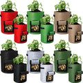 12 Pack Potato Grow Bags 10 Gallon 7 Gallon Garden Planting Bag with Flap Vegetable Grow with Handles and Harvest Window Thickened Nonwoven Fabric Pots for Tomato Vegetable and Fruits(Mix Color)