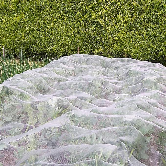 Garden Barrier Netting, Plant Covers 10x10Ft Ultra Fine Mesh Netting Protect for Vegetable Plants Fruits Flowers Crops Greenhouse Row Covers Raised Bed Barrier Screen Birds Animals Protection Net