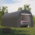 Kiss the Water Domed Carport with 4 Cloth Bags, Portable Garage with 2 Roll-up Doors, Heavy Duty Car Canopy Party Tent, All-Season Storage Shelter Shed for Cars, Truck, or Garden Tools, 10' x 20'