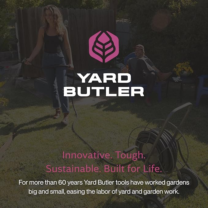 Yard Butler Hose Reel Cart with Wheels Heavy Duty 200 Foot Metal Hose Reel Suitable for Gardens, Lawns and Outdoor - IHT-2EZ