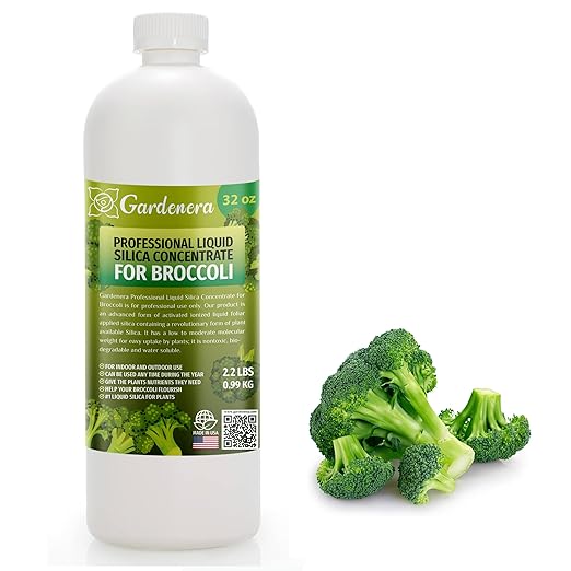 𝐏𝐑𝐎𝐅𝐄𝐒𝐒𝐈𝐎𝐍𝐀𝐋 Liquid Silica Plant Supplement - 32oz - Broccoli Plants Liquid Silica Boost Fertilizer - Stronger Stems & Healthy Leaves for Indoor & Outdoor Broccoli (Makes 180 Gallons)