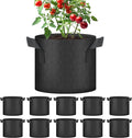 HealSmart 3 Gallon 10 Pack Plant Grow Bags, Tomoato Planter Pots with Handles, Aeration Nonwoven Fabric, Heavy Duty Gardening Planter for Vegetable, Herbs and Flowers, Black