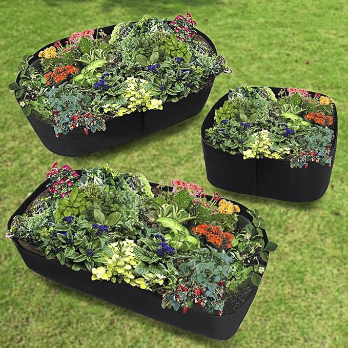 Fabric Raised Planting Bed, Garden Grow Bags Herb Flower Vegetable Plants Bed Rectangle Planter (2ft x 2ft)