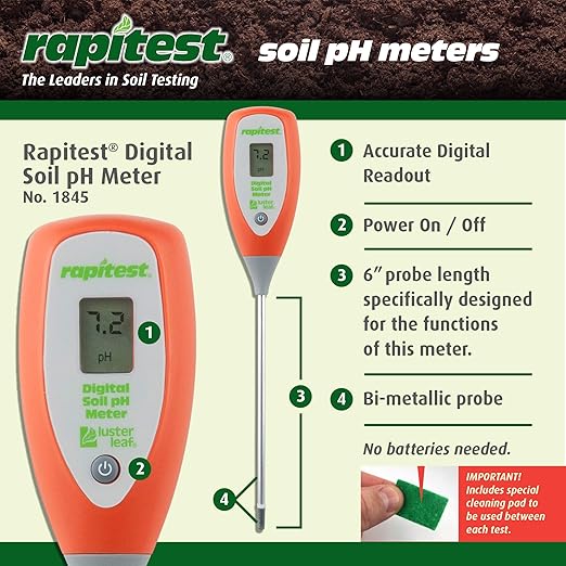 Luster Leaf Rapitest Digital Soil pH Meter. Designed and Engineered in the USA.