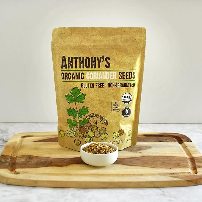 Anthony's Organic Coriander Seeds, 1 lb, Gluten Free, Non GMO, Non Irradiated, Keto Friendly