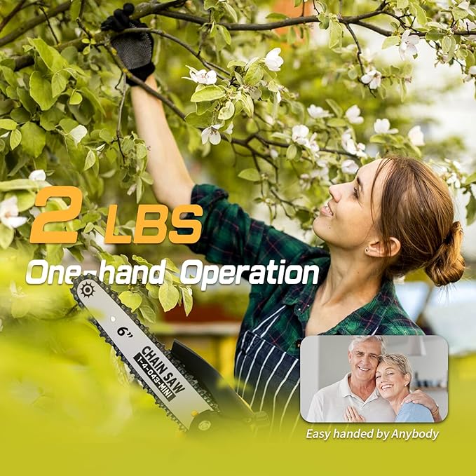 Mini Chainsaw Cordless Compatible for Dewalt Battery 20V MAX, 8 Inch & 6 Inch Cordless Chain Saw, Handheld Electric Power Chain Saw for Wood Cutting, Gifts for Men Dad Husband(Battery Not Include)