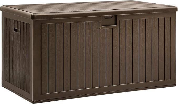 YITAHOME 230 Gallon Large Deck Box with Divider & Side Handles, Outdoor Double-Wall Storage for Patio Furniture Cushions, Garden Pool Accessories, Waterproof & Lockable