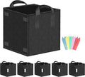 YSSOA Square Grow Bags 5 Pack 5 Gallon Heavy Duty, Thick Nonwoven Fabric Pots Cubic with Handles and Plant Stake Loops, Aeration Reusable for Garden Growing Fruits, Vegetables and Flowers, Black