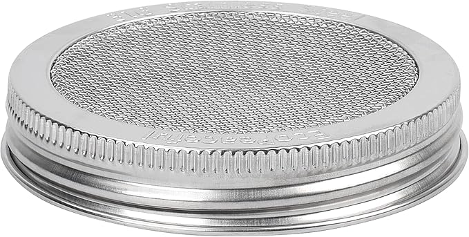 2 Pack ONE-PIECE 316 Stainless Steel One-Piece Sprouting Lids for Regular Mouth Mason Jar Ball Kerr - Strainer lids - Rust-Proof, BPA-free
