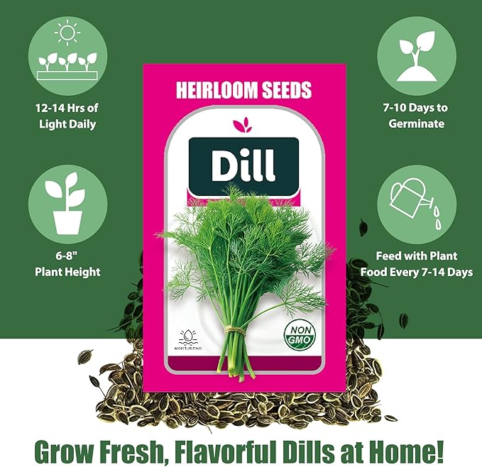 Dill Seed Pods for All Hydroponics Growing Systems, 12 Pods Herb Kit with 400+ Seeds of Dill, Grow Your Own Herb Garden at Home