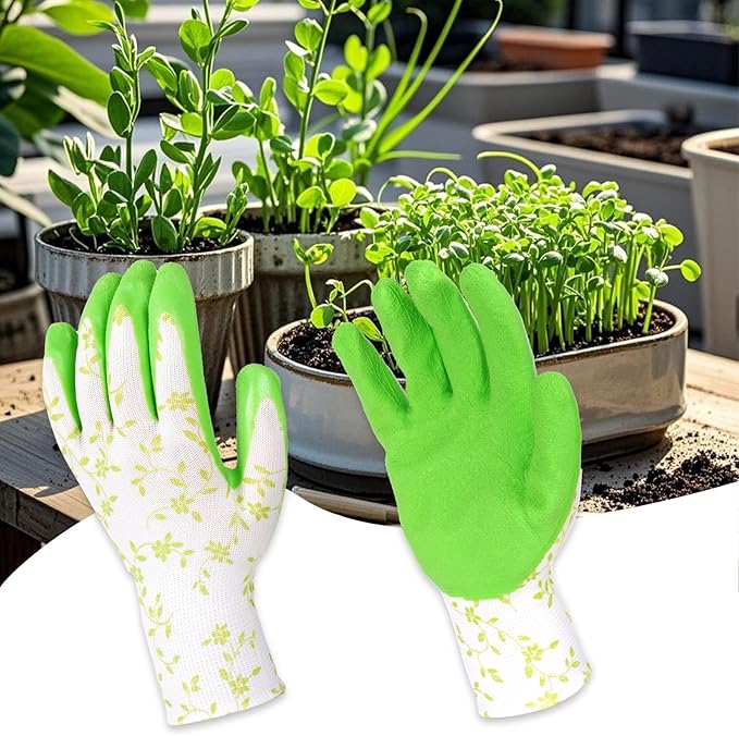 Gardening Gloves for Women Thorn Proof, Ladies Garden Gloves, Breathable Rubber Coated Yard Work Gloves