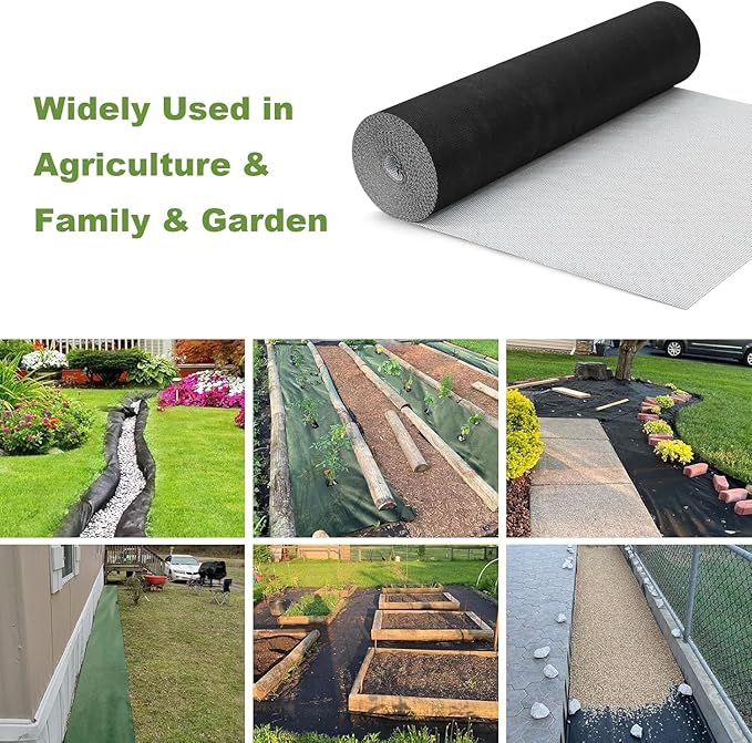 3FT x 30FT Weed Barrier Landscape Fabric, 5.8oz Heavy-Duty Garden Ground Cover White Weed Control Mat, Weed Blocker Mats Easy Setup for Yard, Garden Bed, Orchard, Farm, Fruit Trees