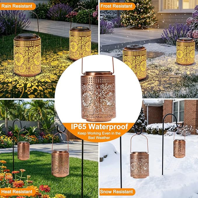 ZKLILI Mothers Day Gifts for Mom, Sunflower Solar Lanterns Outdoor Waterproof Hanging Solar Lights Sunflower Gifts for Women Men Mom Lanterns for Yard, Patio, Lawn, Pathway, Landscape, Garden Decor