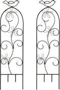 Hosley Set of 2 Iron Wave Pot Trellis 28 Inch H Ideal Gift for Floral Arrangements Wedding Party and Use Next to Structures Home or Office or in Planters for Growing Floral Plants Vines and Vegetables